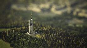 Bilde av ullanhaugstårnet i bymodellen