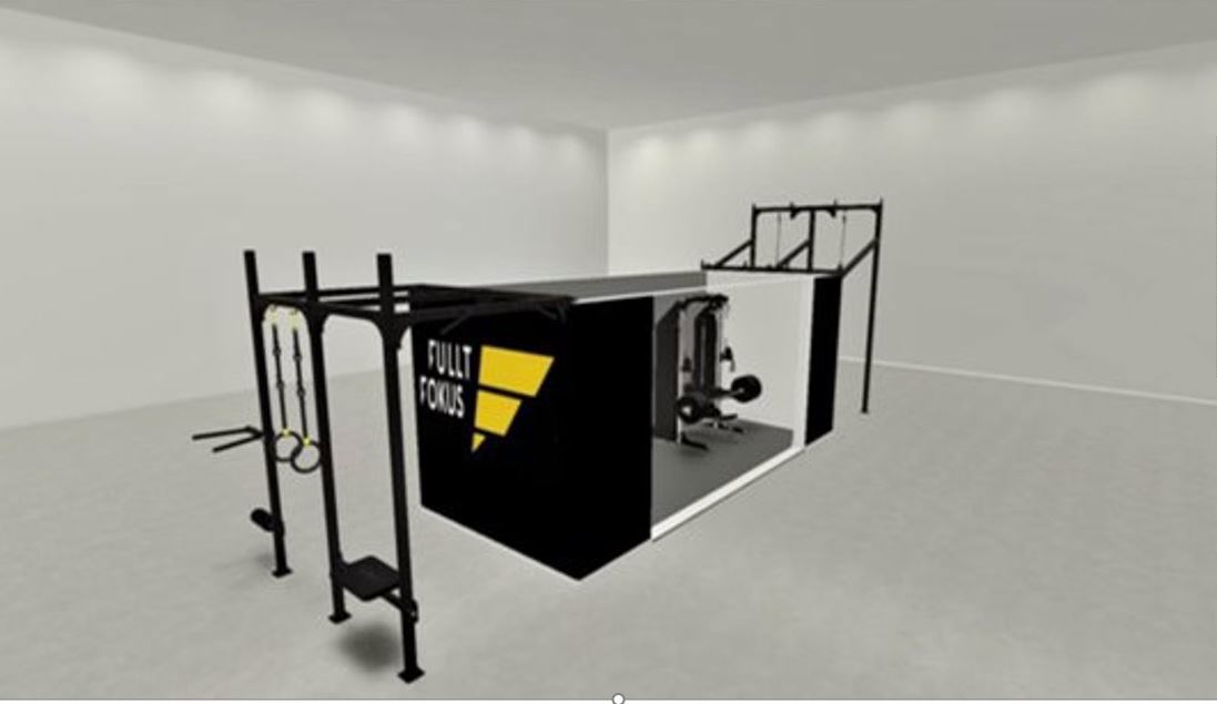 Mobil container-gym blir et tilbud på Site 4016, særlig rettet mot ungdom. 