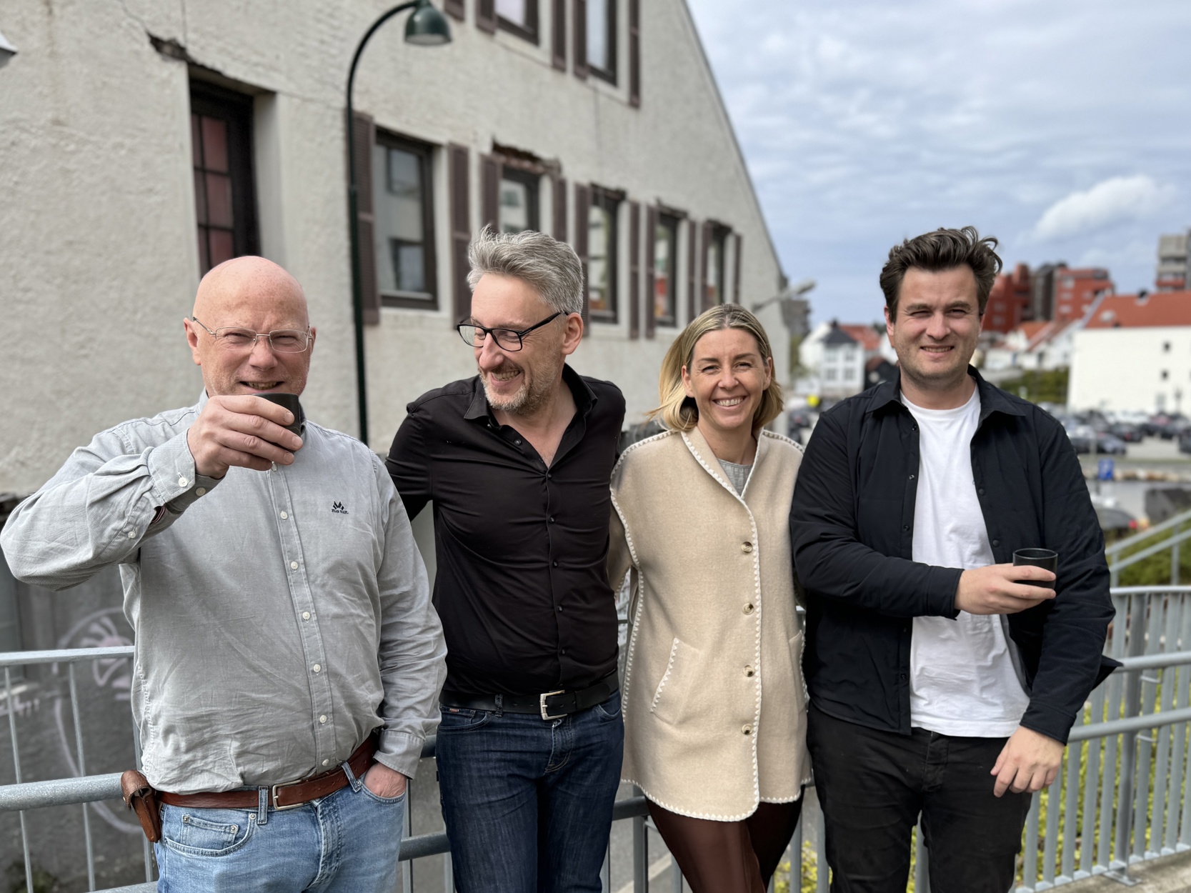 Odd Vinje, Ubbo Busboom, Elisabeth Schibevaag og Claus Petersen er begeistret for Barcode Pedersgata. 